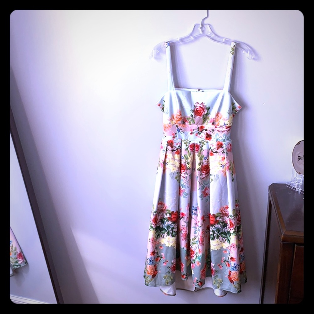 ASOS DESIGN square neck floral scuba dress